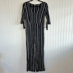 Wild fable, pants suit, jumpsuit, black and white stripe women size medium